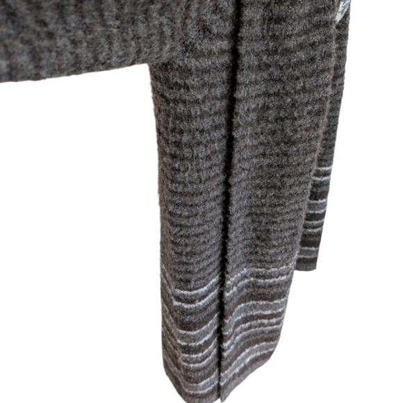 Emproved Long Cardigan Open Front Shawl Collar Brown Beige Cream Women's Small - Picture 7 of 12